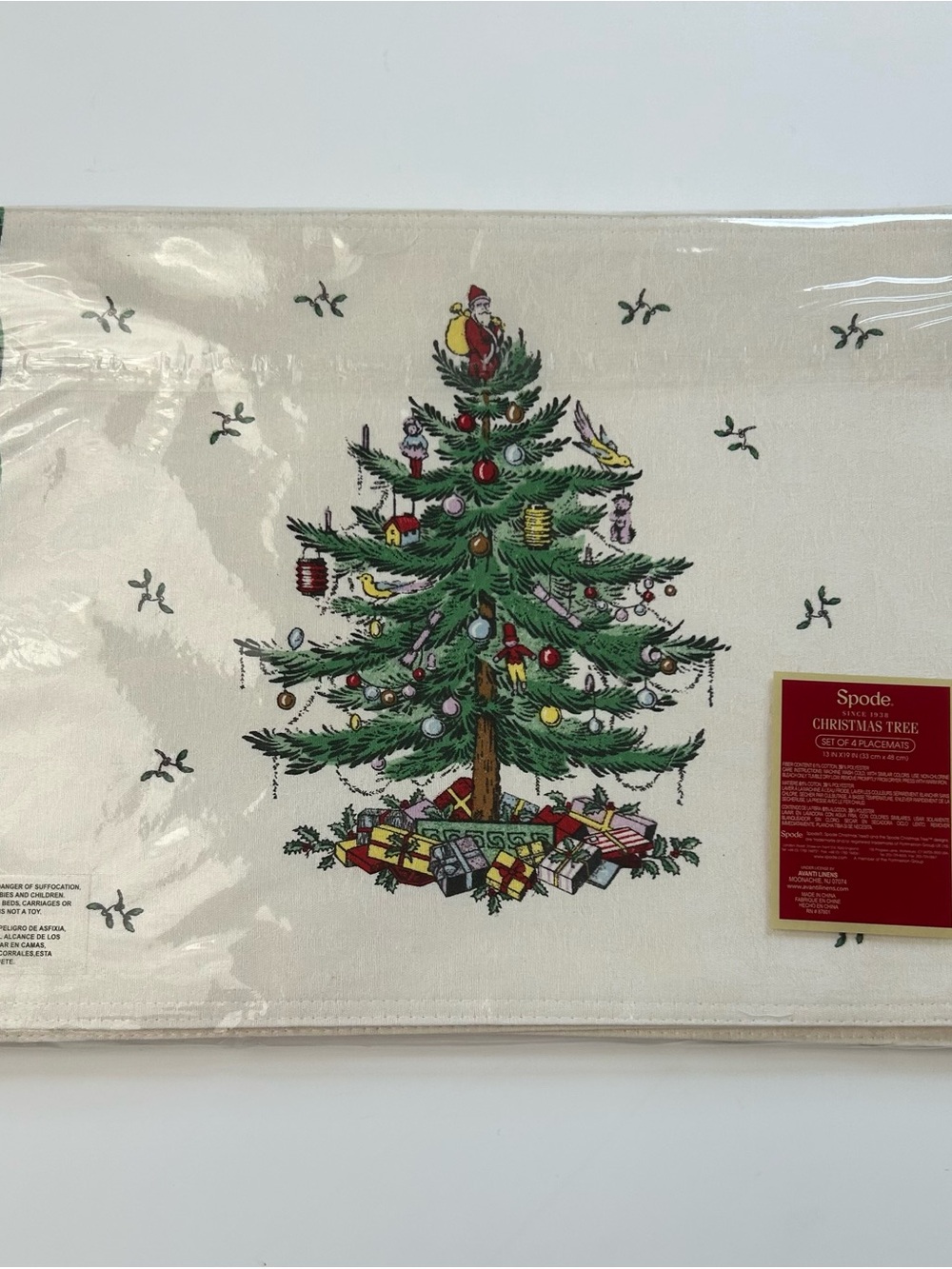Spode Christmas Tree Green Holiday Table Linen